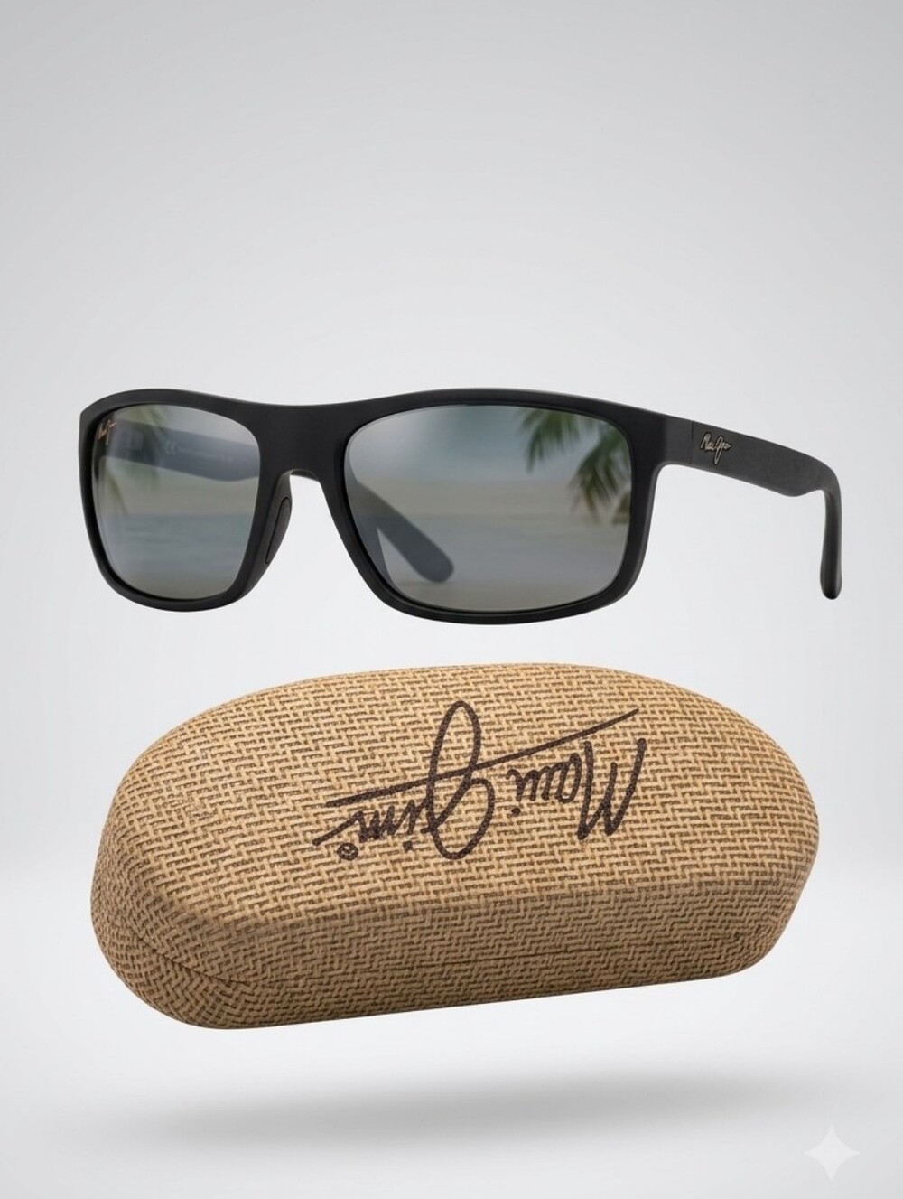 Maui Jim Byron Bay 746-02MR Sunglasses Frames Matte Black 62-19-125 Wrap Italy